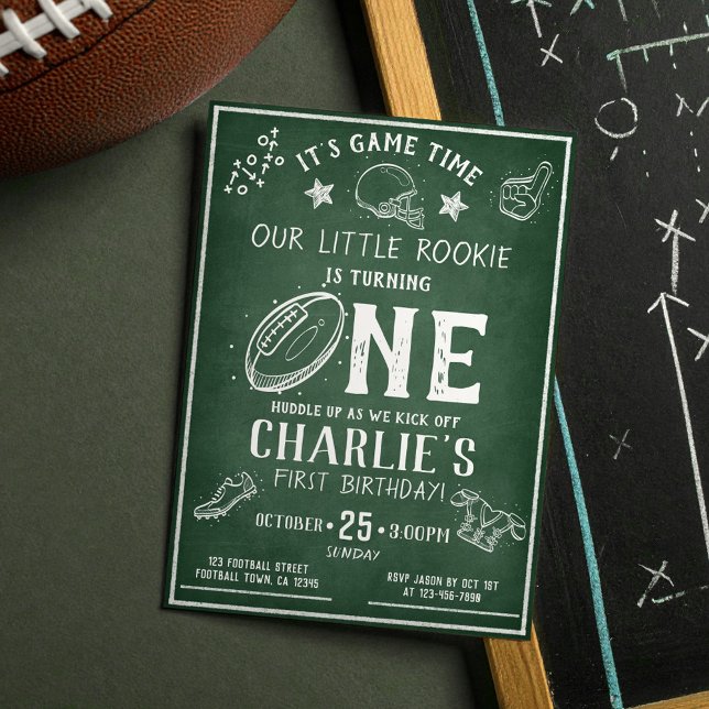 Invitación Fútbol moderno en Chalkboard Estrella Primer cumpl (Subido por el creador)