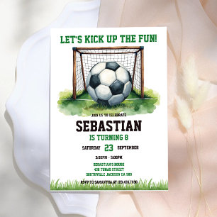 Invitación Fútbol Patea La Diversión Cumpleaños Deportes Niño