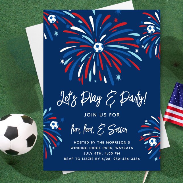 Invitación Fútbol patriótico y fuegos artificiales 4 de julio (Subido por el creador)
