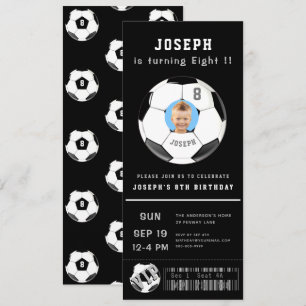Invitación Fútbol Personalizado Fotos Ticket Cumpleaños
