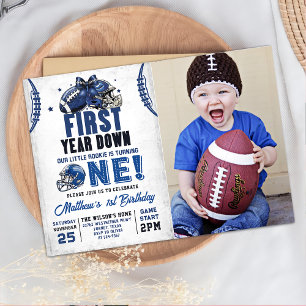 Invitación Fútbol por primer año foto por primer cumpleaños