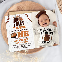 Invitación Fútbol por primer año foto por primer cumpleaños