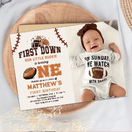 Invitación Fútbol por primer año foto por primer cumpleaños