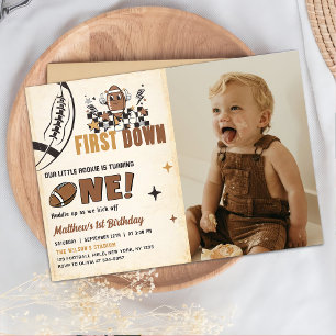 Invitación Fútbol por primer año foto por primer cumpleaños
