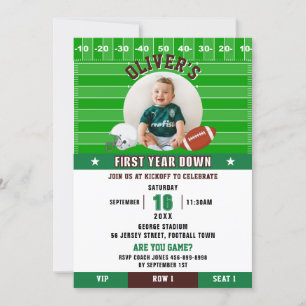 Invitación Fútbol Primer Año Abajo Primer Día Foto