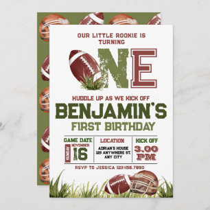 Invitación Fútbol Primer año después partido de cumpleaños de