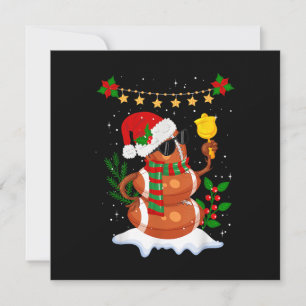 Invitación Fútbol Snowman Santa Hat Feliz Navidad