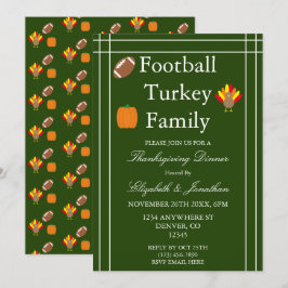 Invitación Fútbol, Turquía, Acción de Gracias Familiar