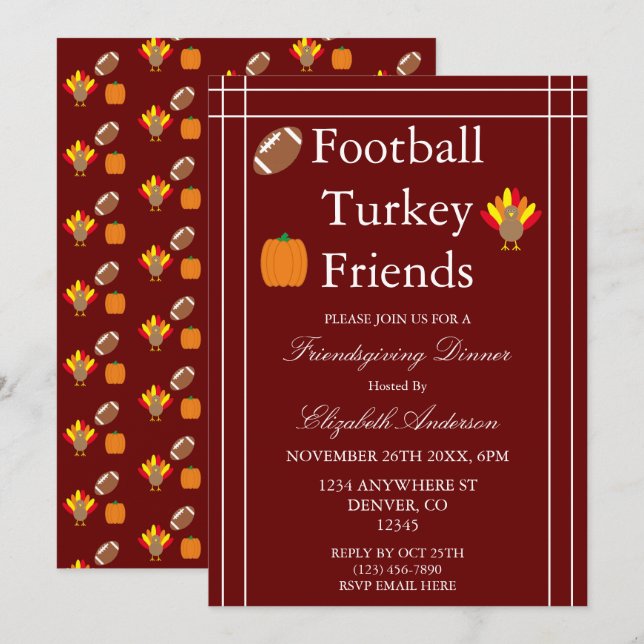 Invitación Fútbol, Turquía, amistad familiar (Anverso / Reverso)