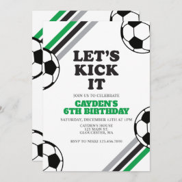 Invitación Fútbol vamos a matarlo cumpleaños verde
