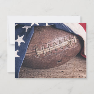 Invitación Fútbol vintage y bandera