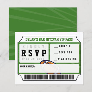 Invitación Fútbol VIP REPLICACIÓN CARD Bar Bat Mitzvah Invita