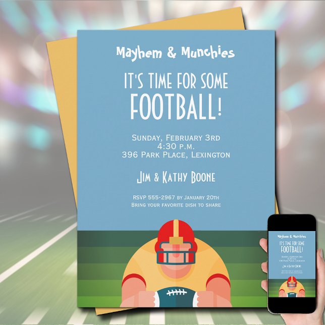 Invitación Futbolista Americano (Order as an INSTANT DOWNLOAD to send digitally or order PRINTED invitations or both!)