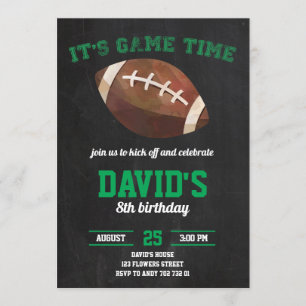 Invitación Futbolista Chalkboard partido de cumpleaños
