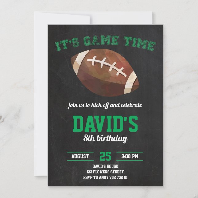 Invitación Futbolista Jugador de cumpleaños (Anverso)
