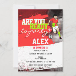 Invitación Futbolista Jugador de Fútbol Fiesta de cumpleaños