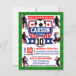 Invitación Futbolistas Jugadores de Fútbol Fiesta de cumpleañ
