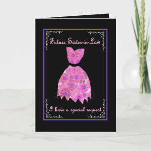 Invitación Futura cuñada de BRIDESMAID invitan a traje rosado