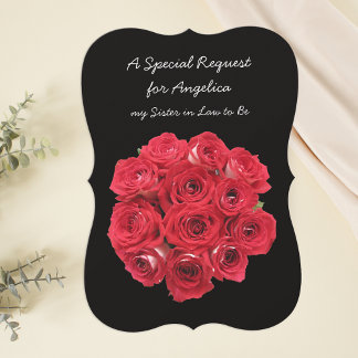 Invitación Futura hermana de la dama de honor en derecho Rose