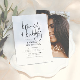 Invitación Futura Sra. | Brunch negro y blanco y foto de burb