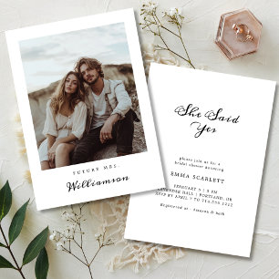 Invitación Futura Sra. Minimal Rustic Bridal Shower Photo