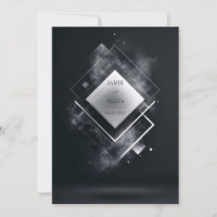 Futurista Blanco Negro Geométrico Diamante Ahumado