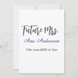 Invitación Futuro apellido de señora novia por casar púrpura 