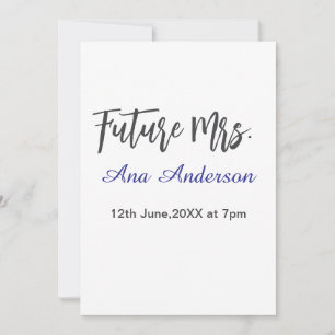 Invitación Futuro apellido de sra novia por casar gris púrpur