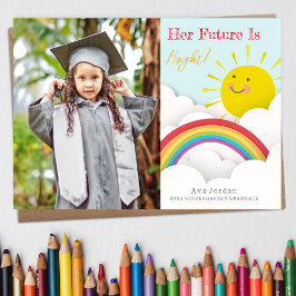Invitación Futuro brillante Sunshine Rainbow Graduation Photo