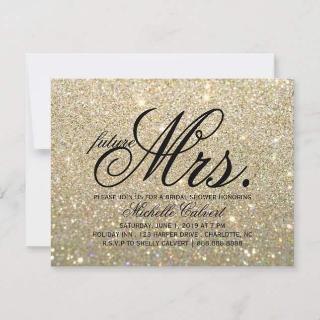 Invitación - Futuro de Fab dorado Sra. Bridal Show (Anverso)