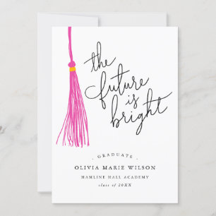 Invitación Futuro Es Una Cita Brillante Graduación De Tassel