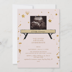 Invitación Futuro Gimnasta Ultrasonido Rubor Baby Shower