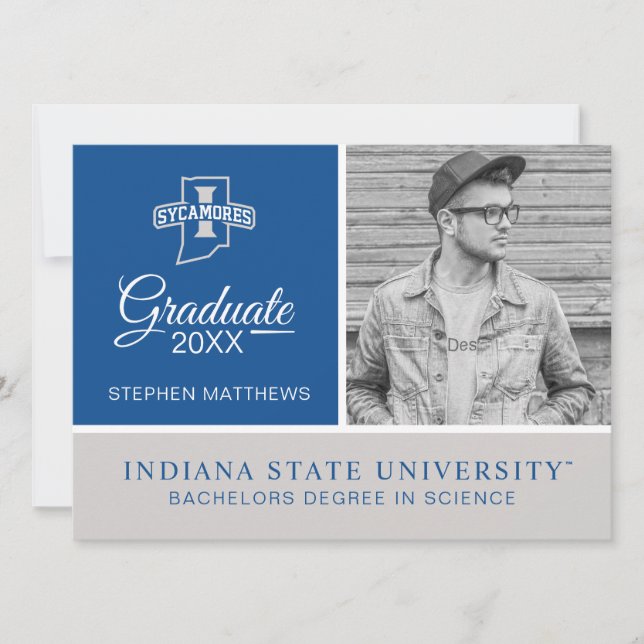 Invitación Futuro graduado de Indiana State (Anverso)