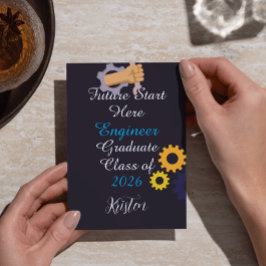 Invitación Futuro personalizado comienza aquí Graduado en Ing