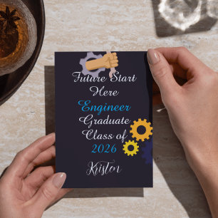 Invitación Futuro personalizado comienza aquí Ingeniero gradu