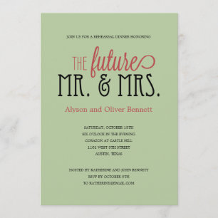 Invitación Futuro Sr. y Sra. Ensayo Cena / Ducha Matrimonial