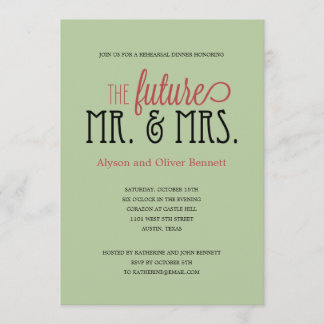 Invitación Futuro Sr. y Sra. Ensayo Cena / Ducha Matrimonial