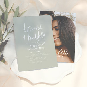 Invitación Futuro Sra. Sage Green Brunch & Bubbly Personaliza