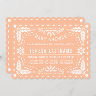 Invitación Fuzz de pimienta y ducha de bebé de papel blanco
