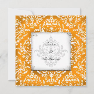 Invitación G Erika Vintage Damask Naranja
