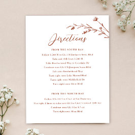 Invitación Gabinete de Boda de Flor Silvestre Rustic Terracot