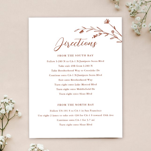 Invitación Gabinete de Boda de Flor Silvestre Rustic Terracot (Subido por el creador)
