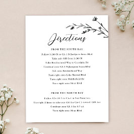 Invitación Gabinete de Boda de Flores Silvestres Rusas y Blan