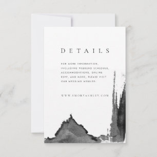 Invitación Gabinete de detalles de Boda de tinta blanca y neg
