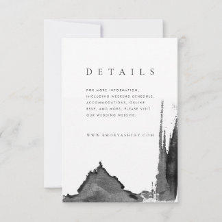Invitación Gabinete de detalles de Boda de tinta blanca y neg