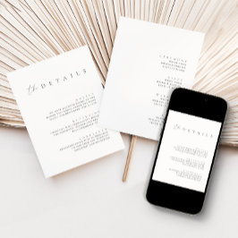 Invitación Gabinete de detalles de Boda minimalista de doble 