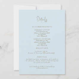 Invitación Gabinete de detalles del Boda azul cielo