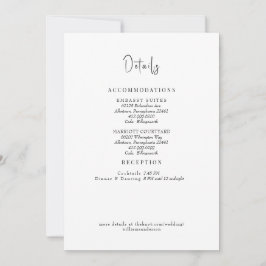 Invitación Gabinete de detalles del Boda blanco