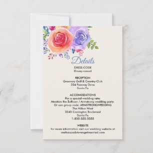 Invitación Gabinete de detalles del Boda de acuarela de los R