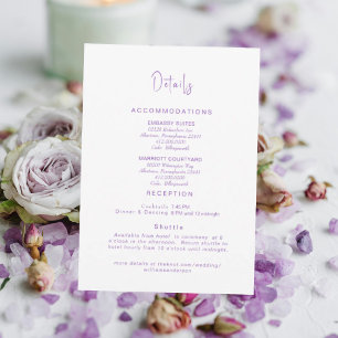 Invitación Gabinete de detalles del Boda de Lavender simple